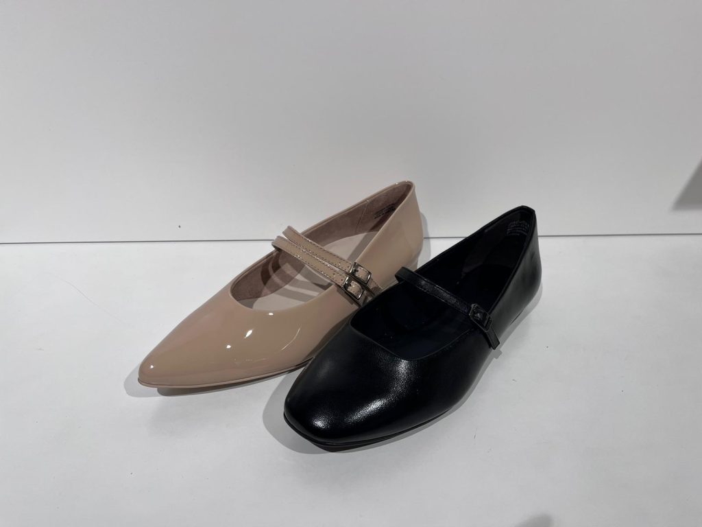 Ballerinas in Beige und Schwarz