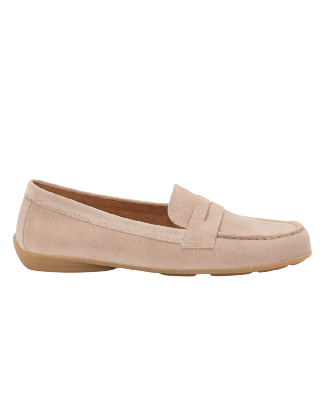 Beiger Damen Loafer aus Leder im minimalistischen Stil