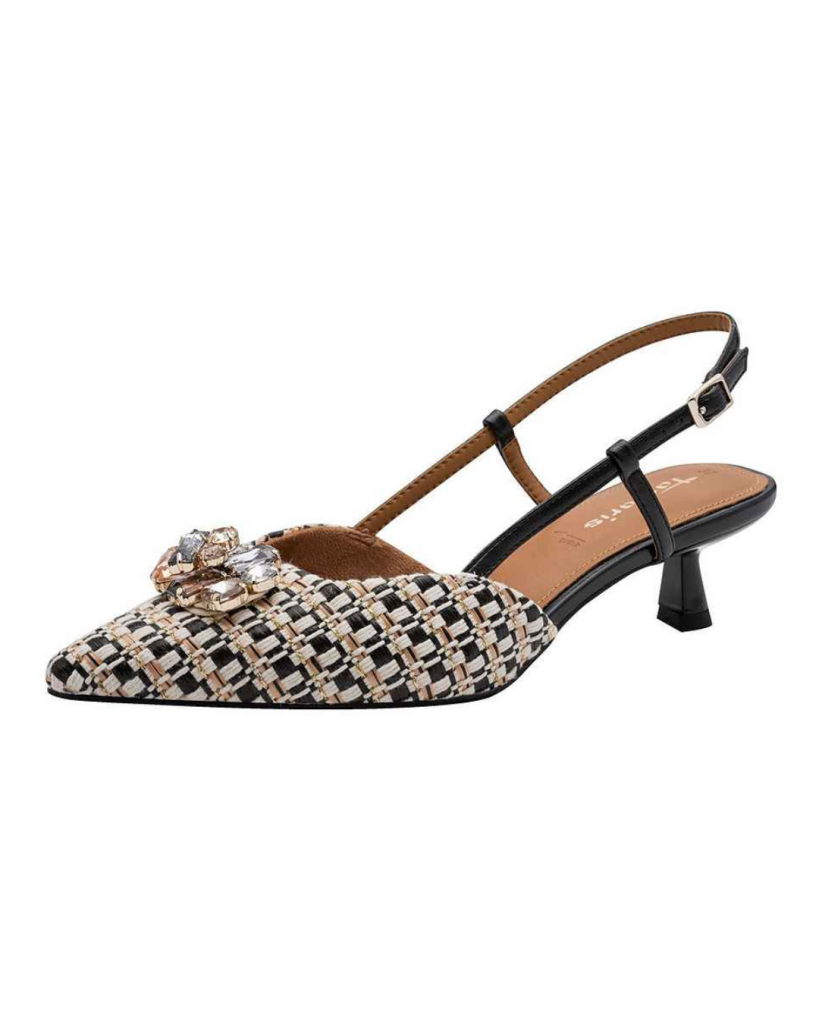 Elegante Damen Slingback Schuhe mit Muster und Absatz feminin